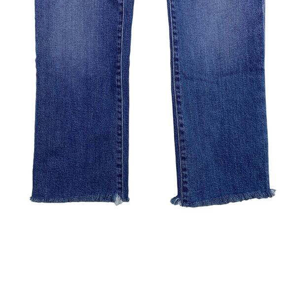 Madewell Slim Demi Boot Jeans Womens 25 Raw Edge Hem Northhaven Wash Blue Boho - Picture 8 of 12